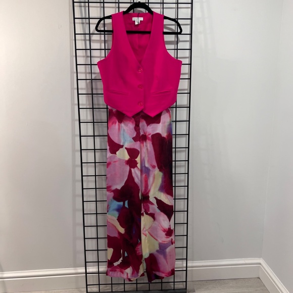 NWT ZARA Satin Feel Wide Leg Floral Pants Size Large - Picture 16 of 16